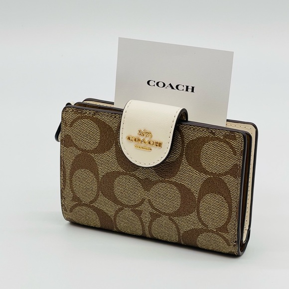 Coach Medium Corner Zip Wallet in Signature Canvas - Picture 7 of 10